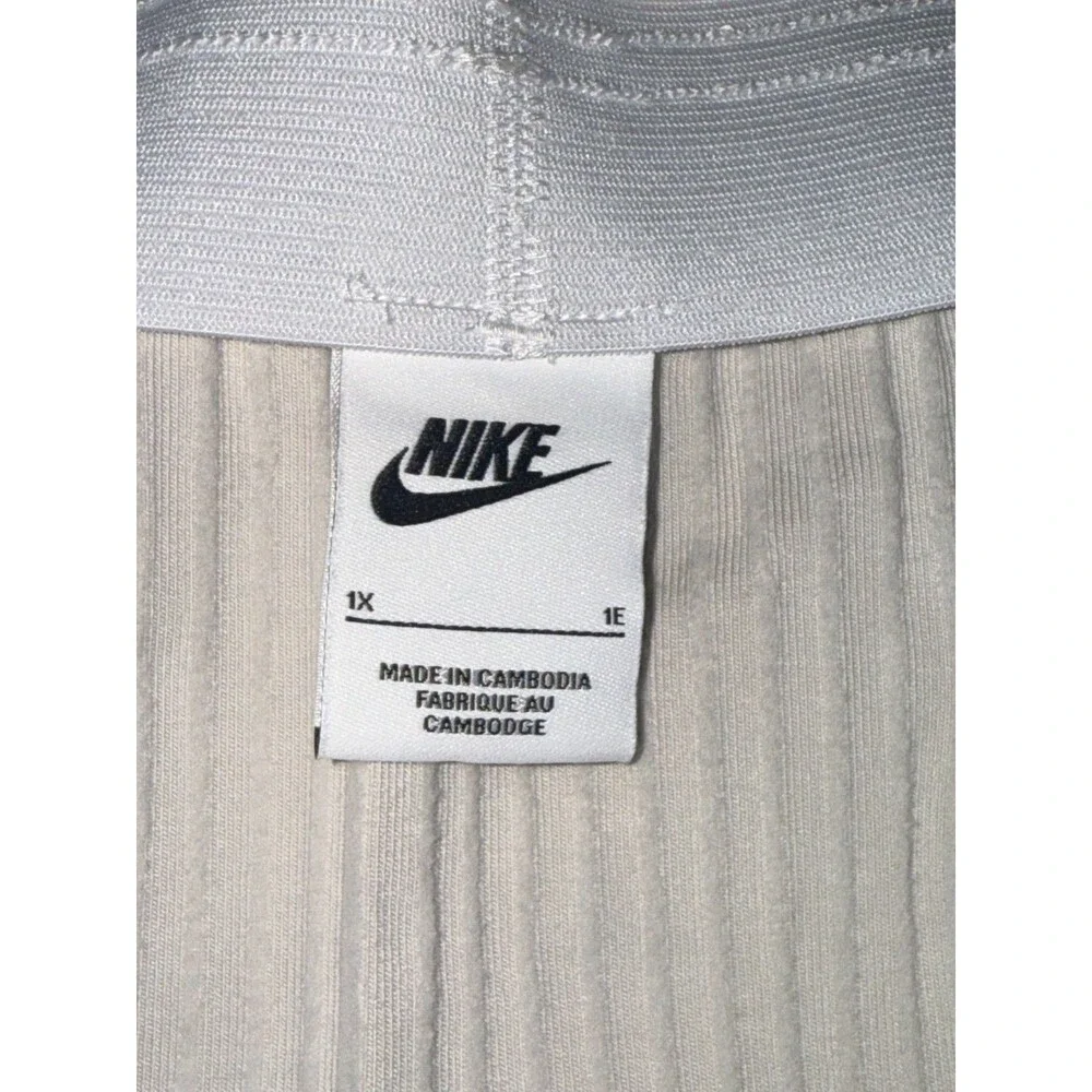 Nike Retro Chill Knit Ribbed Y2k Sporty High-Rise Midi Skirt Off-White Sz 1X